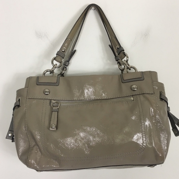 Authentic Coach Gray Patent Leather Purse Bag - Picture 2 of 8